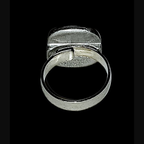 Kelly Waters Hand Engraved Pewter Adjustable Ring Resting Size 7.5 Love - Picture 2 of 5